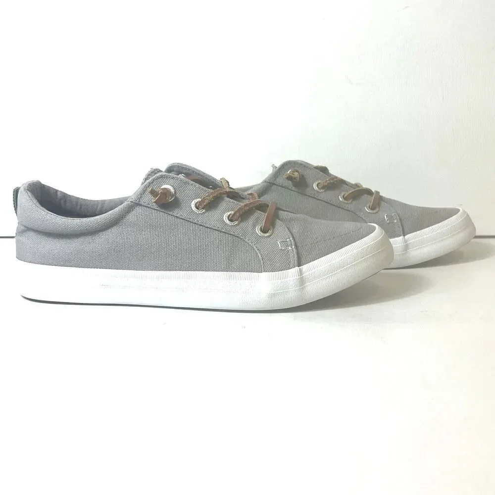 Tommy Bahama Womens Sz 10 Gray Canvas Slip On Low Top Casual Comfort Skate Shoes